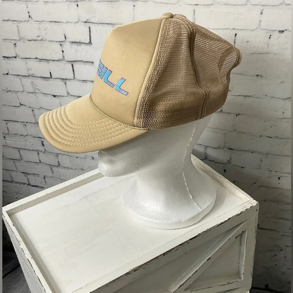 O Neill Beige Surf Wear Board Surfing Trucker Snapback Baseball Cap Hat